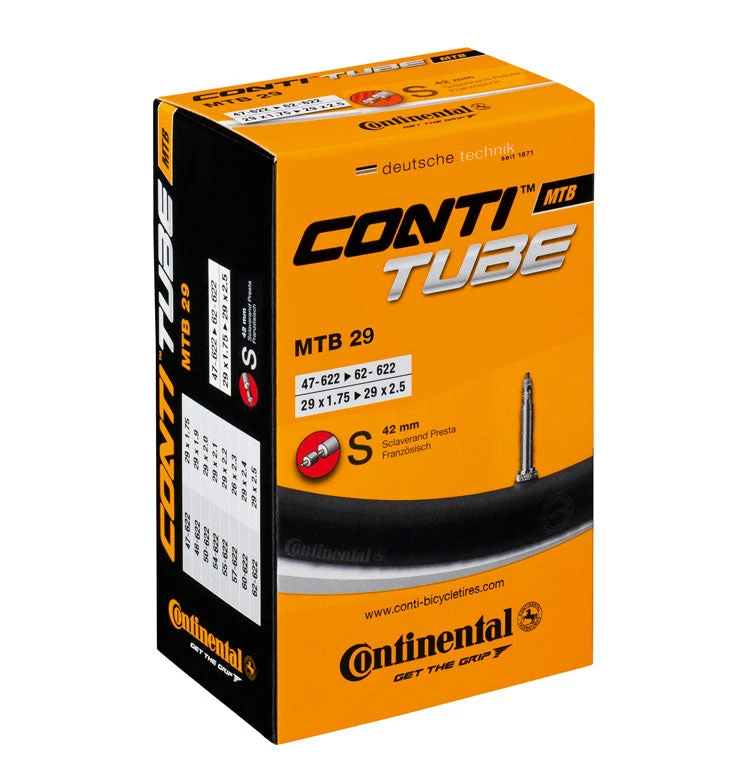 Continental MTB 29 Mountain Bike 29er Inner Tube 29" X 1.75-2.5 Presta - 42mm 1 Continental MTB 29 Mountain Bike 29er Inner Tube 29" X 1.75-2.5 Presta - 42mm