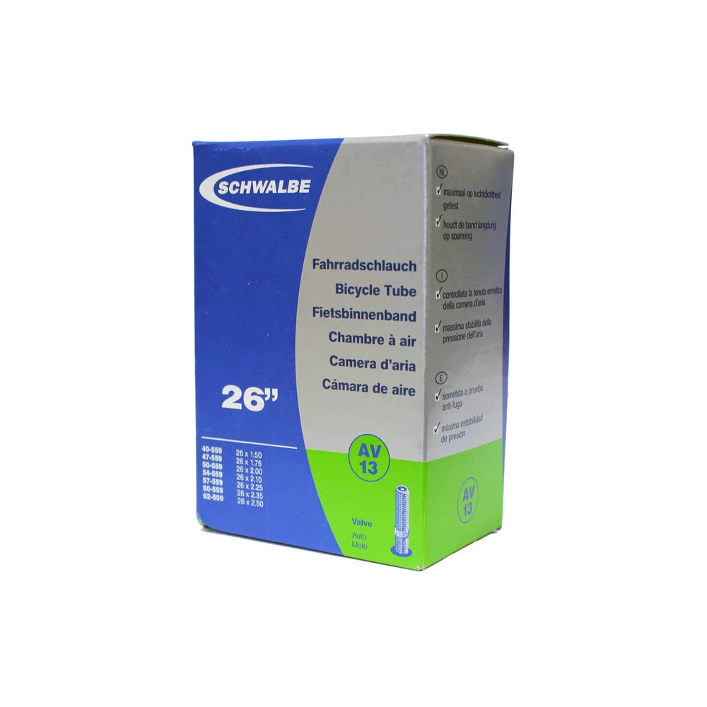 Schwalbe AV13 Mountain Bike MTB Inner Tube 26" X 1.5-2.4 Schrader - 40mm 1 Schwalbe AV13 Mountain Bike MTB Inner Tube 26" X 1.5-2.4 Schrader - 40mm