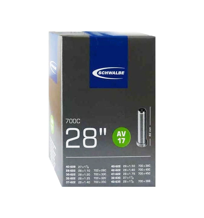 Wheels & Tyres Schwalbe AV17 Inner Tube 700c X 28-45 - 27 X 1 1/4 Schrader - 40mm 1 Wheels & Tyres Schwalbe AV17 Inner Tube 700c X 28-45 - 27 X 1 1/4 Schrader - 40mm