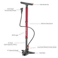 Beto Surge Tubeless Track Pump + Gauge - CFL-003AGD 5 Beto Surge Tubeless Track Pump + Gauge - CFL-003AGD