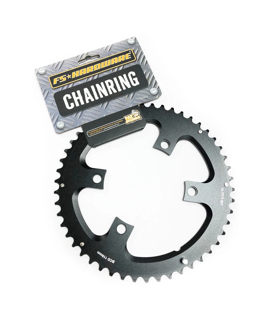 Fat Spanner FS Hardware 7075 CNC Alloy Chainring - Shimano 4 Bolt - 50T - 11 Speed - 110mm Drivetrain 1 Fat Spanner FS Hardware 7075 CNC Alloy Chainring - Shimano 4 Bolt - 50T - 11 Speed - 110mm Drivetrain
