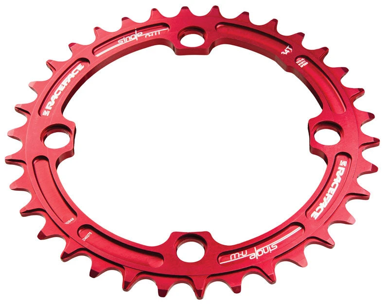 Drivetrain Race Face Narrow Wide Single Chainring - 104mm - Red 5 Drivetrain Race Face Narrow Wide Single Chainring - 104mm - Red