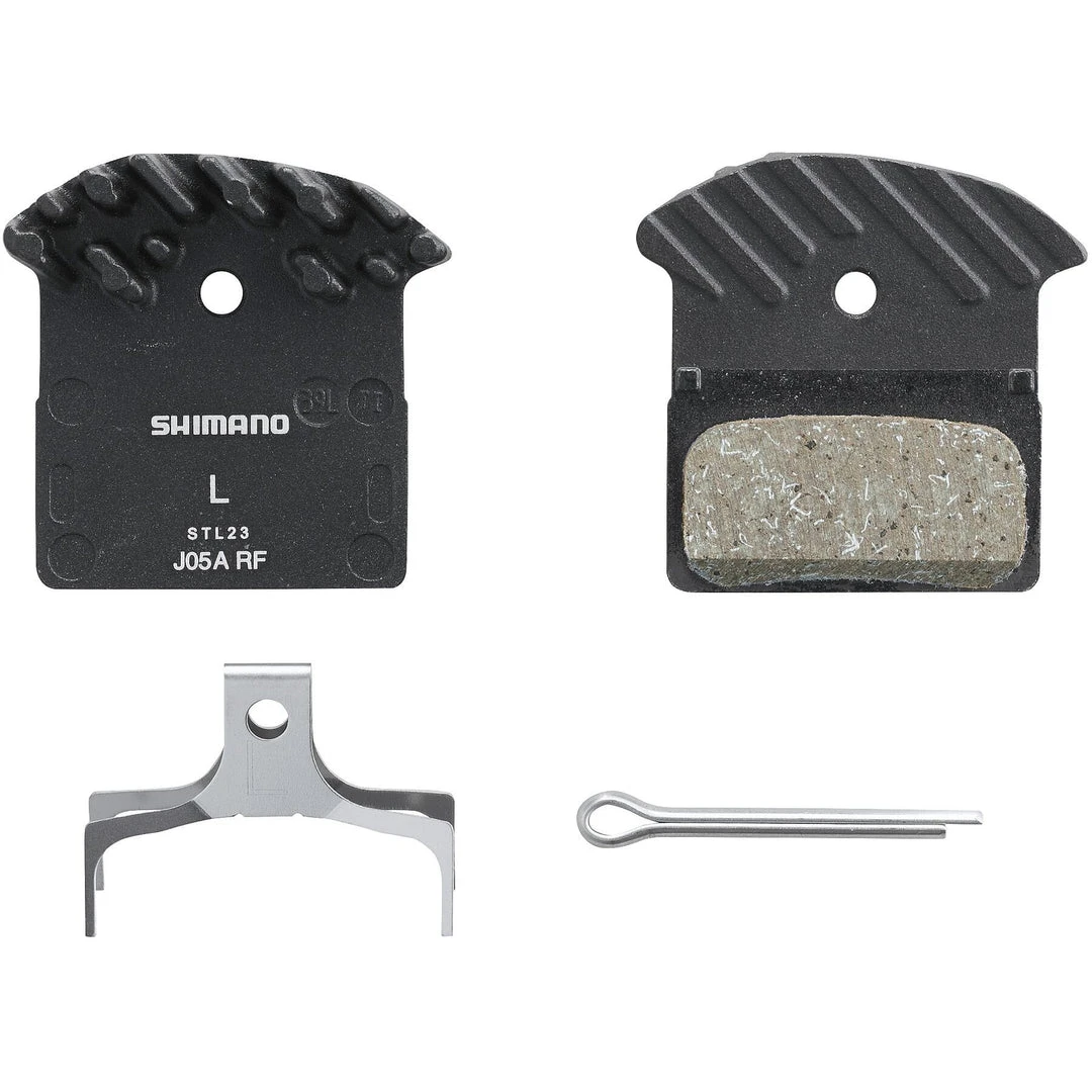 Shimano J05A-RF Resin Disc Brake Pads Alloy Back +Cooling Fins J03a Replacement Brakes 1 Shimano J05A-RF Resin Disc Brake Pads Alloy Back +Cooling Fins J03a Replacement Brakes
