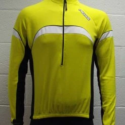 MIDAS Long Sleeve Winter Cycling Jersey Top - Yellow - Small Clothing