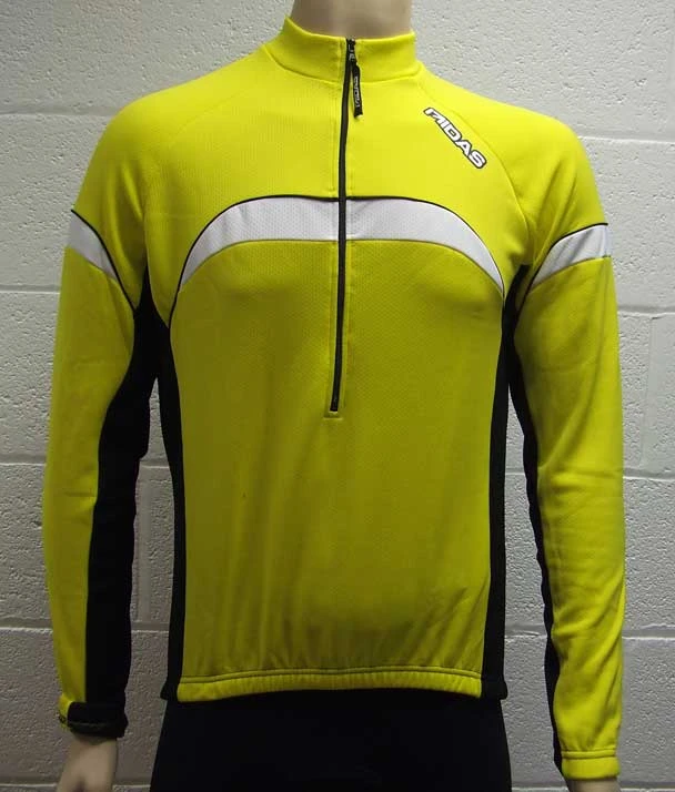 MIDAS Long Sleeve Winter Cycling Jersey Top - Yellow - Small Clothing 1 MIDAS Long Sleeve Winter Cycling Jersey Top - Yellow - Small Clothing