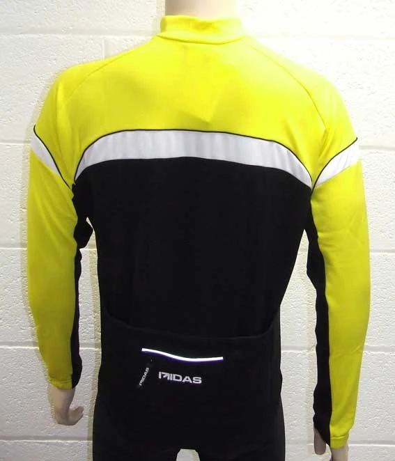 MIDAS Long Sleeve Winter Cycling Jersey Top - Yellow - Small Clothing 2 MIDAS Long Sleeve Winter Cycling Jersey Top - Yellow - Small Clothing