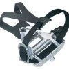 Drivetrain Wellgo LU-961- Road Bike Pedals + Toe Clips & Straps