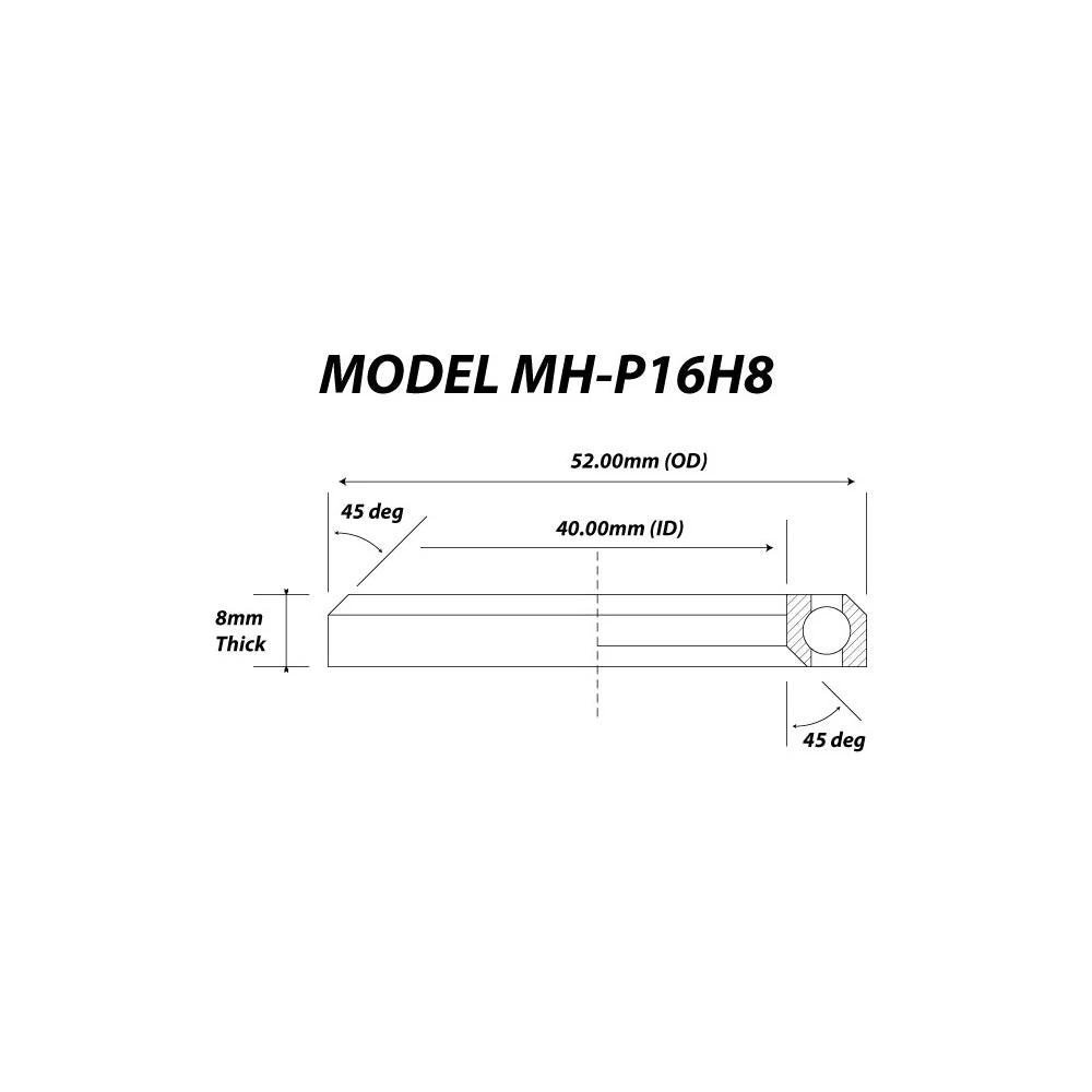 VP Components 1.5" Headset Bearings - MH-P16H8 - 52x40x8-45/45 1 VP Components 1.5" Headset Bearings - MH-P16H8 - 52x40x8-45/45