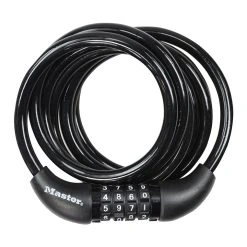 Accessories Master Lock Coiled Steel Cable Lock - Combination - 1200 X 8mm - 8221