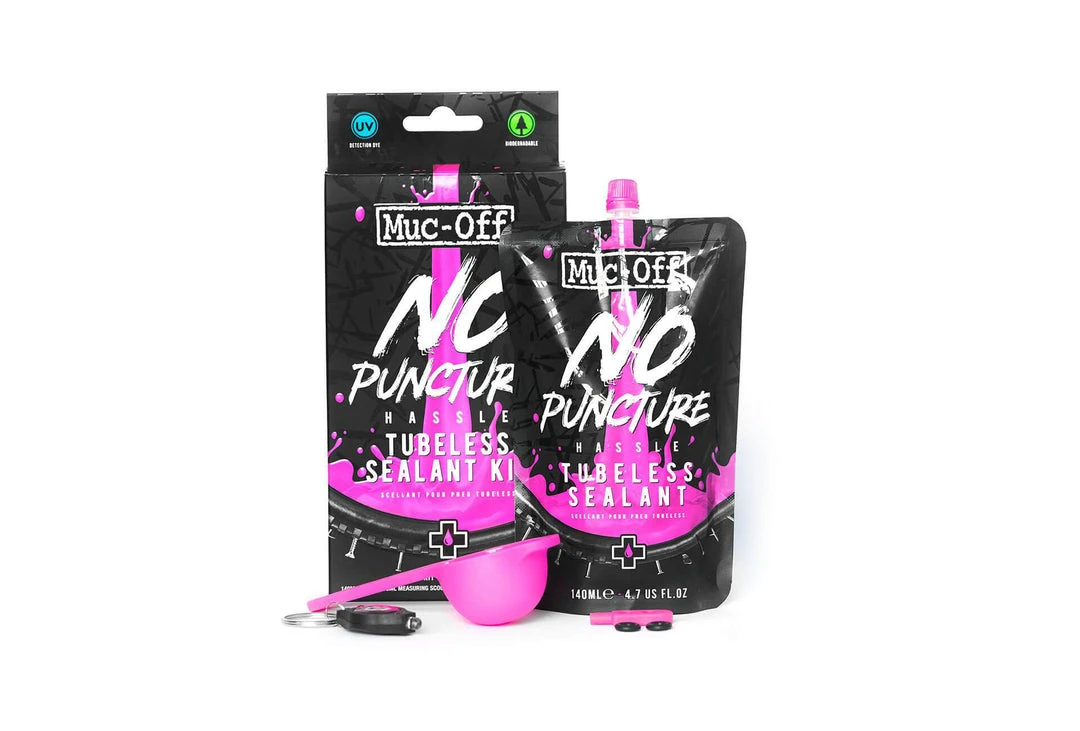 Muc Off Muc-Off No Puncture Hassle Tubeless Sealant Kit - 140ml 1 Muc Off Muc-Off No Puncture Hassle Tubeless Sealant Kit - 140ml