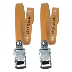 Drivetrain Zefal Christophe 516 Leather - Road / Track Bike Toe Straps