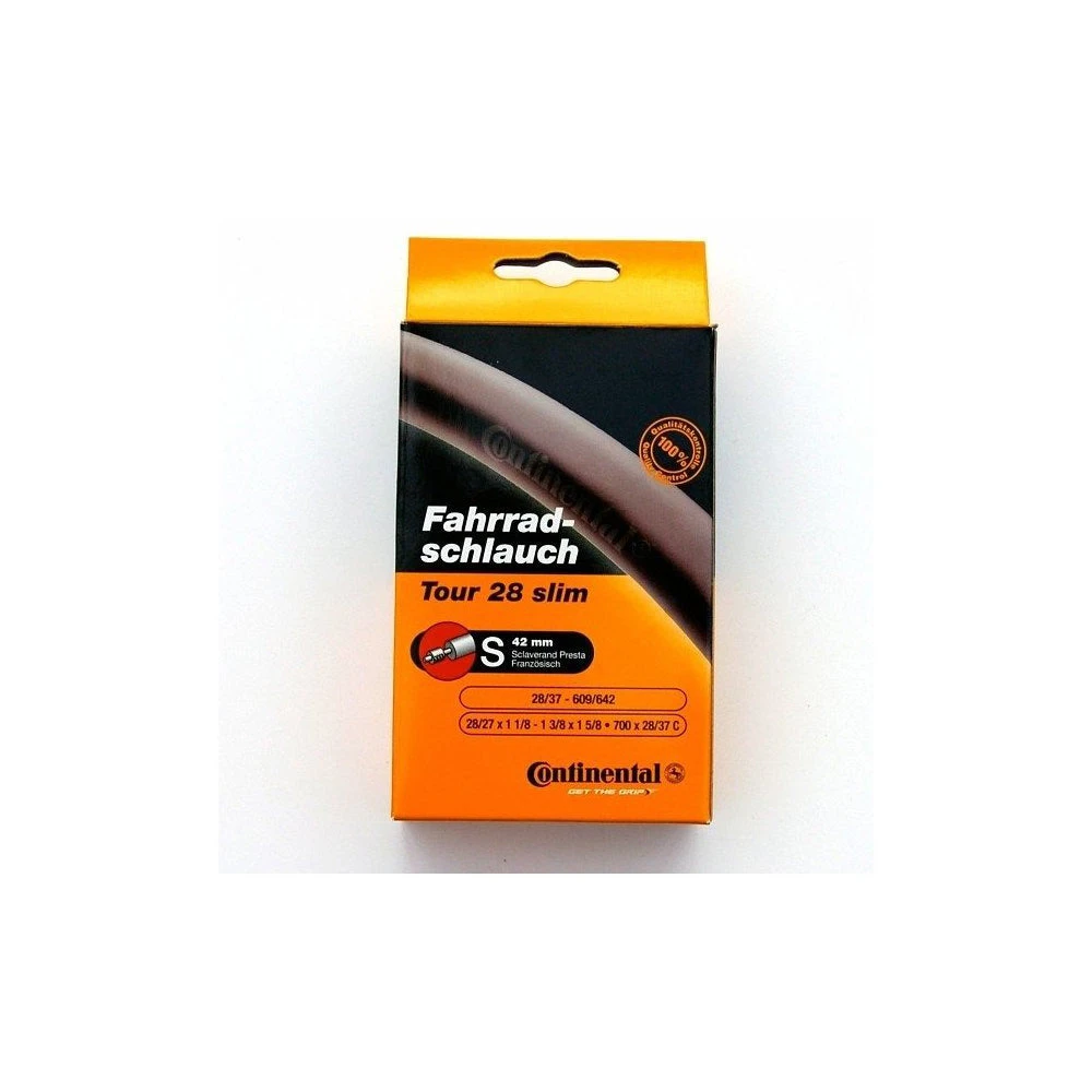 Continental Tour 28 Slim Road Bike Inner Tube 700c X 28-37 Presta - 42mm 1 Continental Tour 28 Slim Road Bike Inner Tube 700c X 28-37 Presta - 42mm