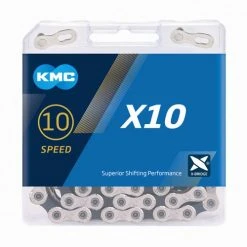 KMC X10 Chain - 10 Speed - Silver / Black - 122 Link